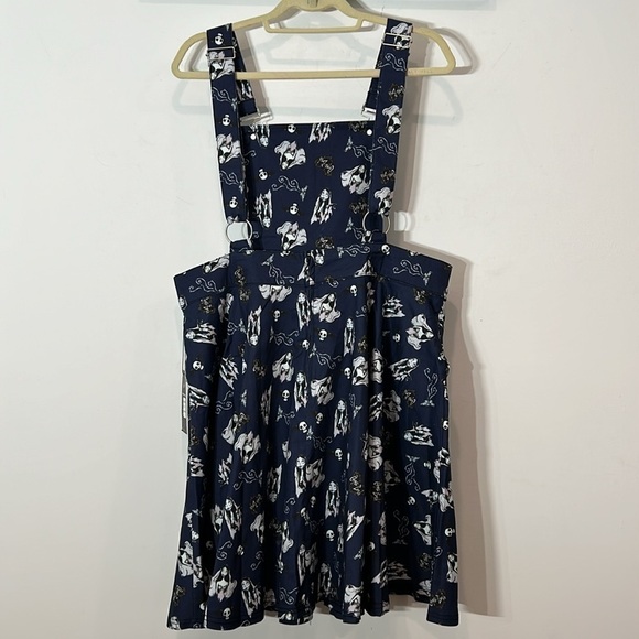 Brand new CORPSE BRIDE X UNIQUE VINTAGE BRIONNE PINAFORE SKIRT plus 1X blue navy - Picture 8 of 9